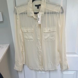 New JCREW New Blythe top in silk georgette Blouse